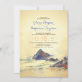 Watercolor Beach Wedding Invitation (Devant)