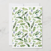 Watercolor Beach Wedding Invitation Couple noir (Dos)