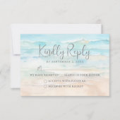 Watercolor Beach Wedding RSVP Reply Card (Devant)