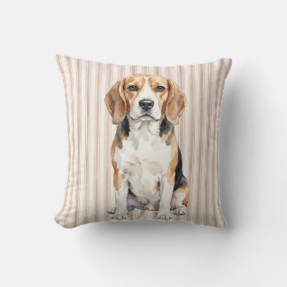 Watercolor Beagle Hond Portret Decoratiekussen Kussen