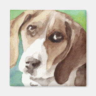watercolor Beagle-portret Magneet
