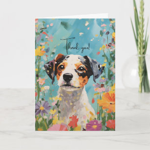 Watercolor Beagle Puppy Vouw Thank You Kaart