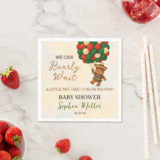Watercolor Bear Baby Shower Fiesta Servet