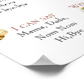 Watercolor Bee First Birthday Milestone Poster (Coin)