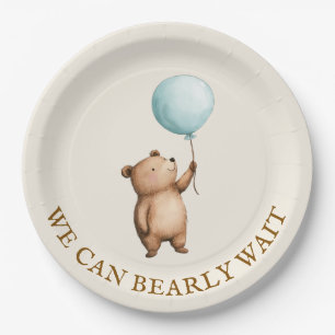 Watercolor Beer met Ballon Baby Shower Papieren Bordje
