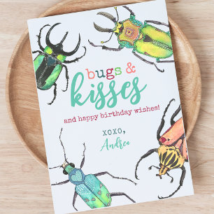 Watercolor Beetles Buissons et Baisers Carte d'ann