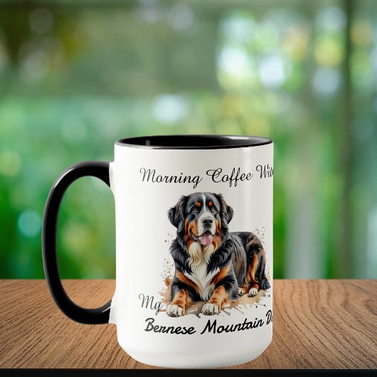 Watercolor Bernese Mountain Dog personalize Mok