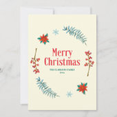 Watercolor Bessen en Groene Krans Vakantie  (Voorkant)