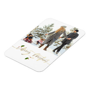 Watercolor Bessen Foto Prettig Kerstfeest Magneet