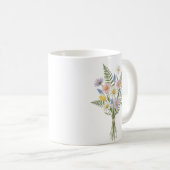 Watercolor Birth Flower Daisy Personalized Mug (Devant droit)