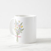 Watercolor Birth Flower Daisy Personalized Mug (Devant gauche)