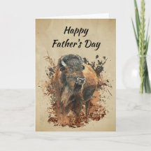 Watercolor Bizon Buffalo Dier Wilde Natuur 