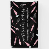 Watercolor Black Bakery Utensils Homemade Chef Spandoek (Verticaal)