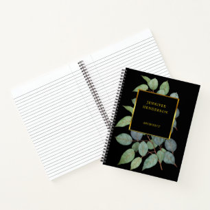 Watercolor bladeren elegant goud professioneel notitieboek
