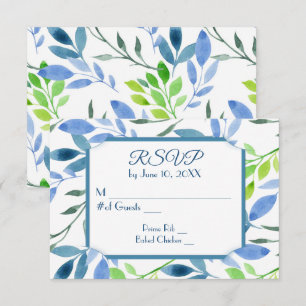 Watercolor Bladeren Huwelijksreactie RSVP Kaartje
