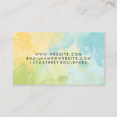 Watercolor Blauw Geel | QR Code Visitekaartje (Achterkant)