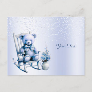 Watercolor Blauwe Babybeer Ansichtkaart Briefkaart