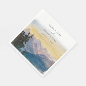 Watercolor Blauwe Bergen Pijnboom Bruiloft Servet (Hoek)