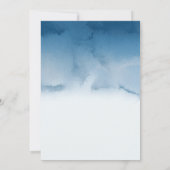 Watercolor blauwe bloemen bruiloft uitnodigingen (Achterkant)