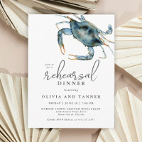 Watercolor Blauwe Krab Zeevoedsel Proefavond Dinne