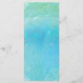 Watercolor Blauwe Strand Elegante Trouwmenu Kaart (Achterkant)