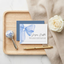 Watercolor Blauwe Strik Luierraffle Baby Shower