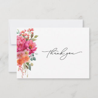 Watercolor Bloem Aankkaart Bedankkaart