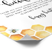 Watercolor bloem bij ring jacht bruids douche spel poster (Hoek)