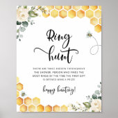 Watercolor bloem bij ring jacht bruids douche spel poster (Voorkant)