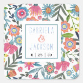 Watercolor bloem bohemian sticker (Voorkant)