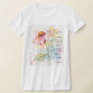 Watercolor Bloem Buddha Citaat Dames T-Shirt