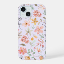 Watercolor Bloem Mobiele Hoes Lavendel