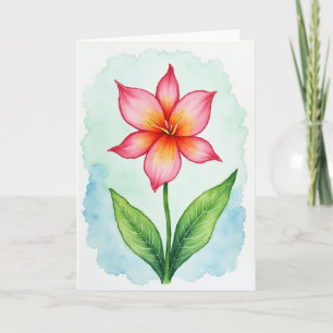 Watercolor Bloem Moederdag Kaart