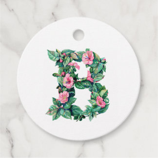 Watercolor Bloem Monogram B (Naam aanpasbaar) Bedankjes Labels