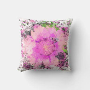 Watercolor Bloem - Roze Kussen