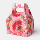 Watercolor Bloem Roze Pioen Bruidsdiner Bedankdoosjes (Achterkant)