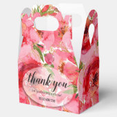 Watercolor Bloem Roze Pioen Bruidsdiner Bedankdoosjes (Geopend)