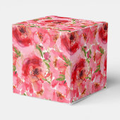 Watercolor Bloemachtige Bruiloftsshow Square Bedankdoosjes (Achterkant)