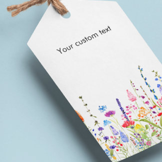 Watercolor Bloemen Aangepaste Tekst Hanglabels Cadeaulabel