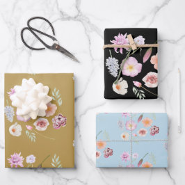 Watercolor Bloemen Assorti Cadeaupapier