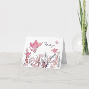 Watercolor Bloemen Bedankkaart – Elegante Bloemen
