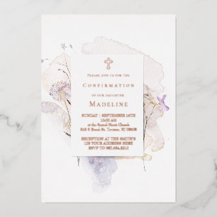 watercolor bloemen Bevestiging Folie Uitnodiging