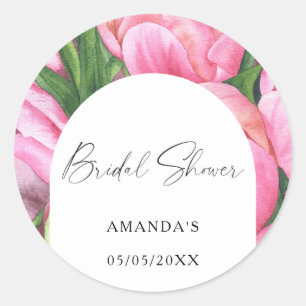 Watercolor bloemen - bruidsfeest ronde sticker