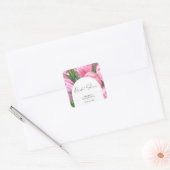 Watercolor bloemen - bruidsmeisjesfeest vierkante sticker (Envelop)