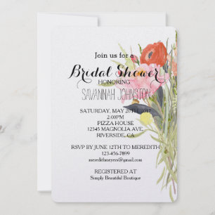 Watercolor Bloemen bruidsshower Kaart