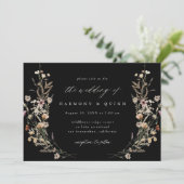 Watercolor Bloemen Bruiloft Uitnodiging (Staand voorkant)