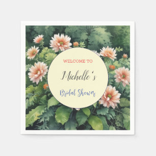 Watercolor Bloemen Cute Bruiloftsborrel  Servet
