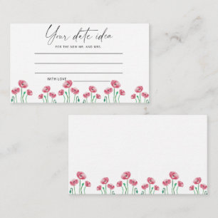 Watercolor bloemen Date night ideeën \ Date jar Informatiekaartje