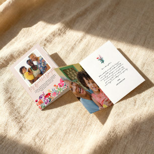 Watercolor Bloemen   Dochter Moederdag Foto Kaart