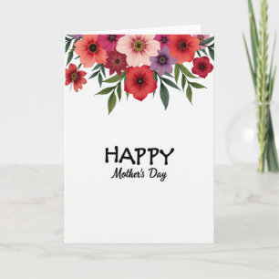 Watercolor Bloemen Gelukskaart Kaart